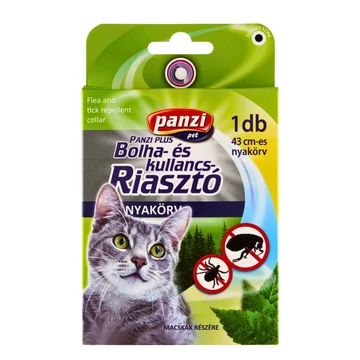 Panzi Bolha- és kullancsriasztó nyakörv macskák részére (43cm)