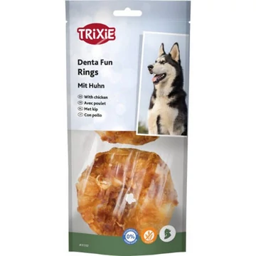 Trixie Denta Fun Chicken Chewing Rings - jutalomfalat (csirke,marhabőr) Ø10cm (110g)