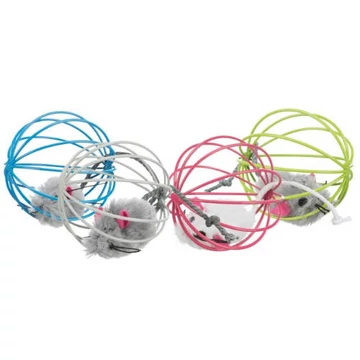 Trixie Mouse in a Wire Ball - játék (egér) macskák részére (ø6cm)