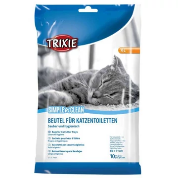 Trixie Simple'n'Clean Bags for Cat Litter Trays - zsák (átlátszó) alomtálcákhoz (XL) 56x71cm (10db)