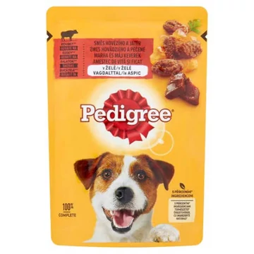 Pedigree Adult BeefLiver - Nedves eledel (marha,máj aszpikban) kutyák részére (100g) 24db/#