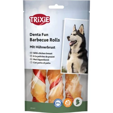 Trixie Denta Fun Barbecue Chicken Chewing Rolls - jutalomfalat (csirke, barbecue,marhabőr) 12cm (3db/105g)