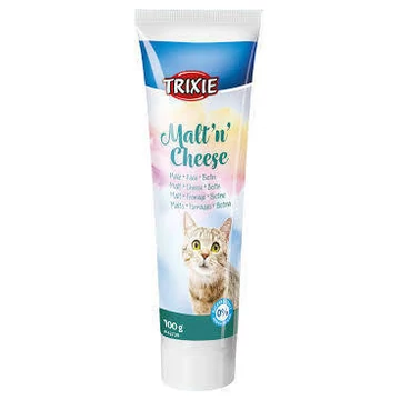 Trixie Malt'n' cheese Anti-Hairball Paste  - kiegészítő eleség (szőroldó) malátás,sajtos paszta macskák részére (100g)