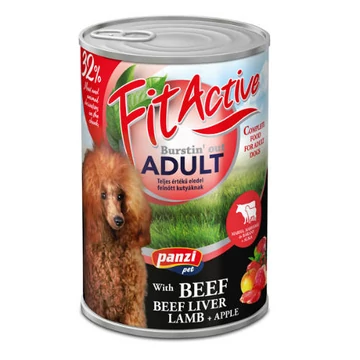 FitActive konzerv Adult - nedveseledel (marha,máj,bárány) felnőtt kutyák részére (1240g)