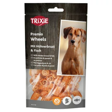 TRIXIE Premio Fish-Chicken Wheels - Jutalomfalat kutyák részére - Halas-csirkés kerék (75g)