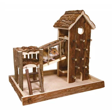 KT24:Trixie Birger Playground - Fából készült játszótér egerek és hörcsögök részére (36x33x26cm)