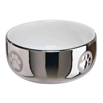 Trixie Ceramic Bowl - kerámia tál (ezüst,fehér) kutyák részére (Ø 0,3l/11cm)