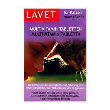Lavet Multivitamin Tabletten - Vitamin készítmény (multi) macskák részére 40g/50db tbl.