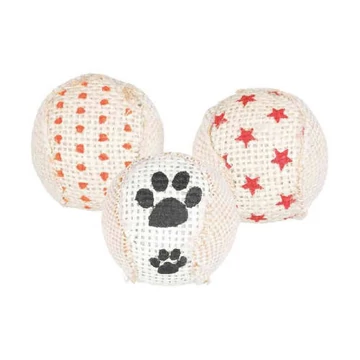 Trixie Rattling Balls set - juta játék (labda) macskák részére (Ø5cm) 3db