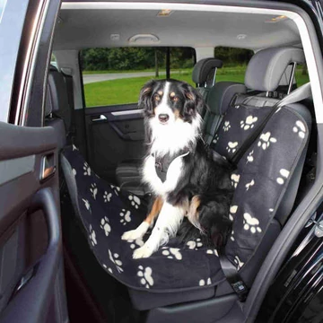 KT26.Trixie Car Seat Cover - autós üléstakaró (hátsó ülésre,fekete, mintás)  0,65x1,45m