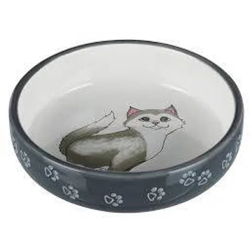 Trixie Ceramic Bowl - kerámia tál (fehér, mintás) macskák részére (0,3l /Ø15cm)