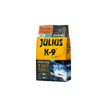 JULIUS K-9 UD8 Adult Utility Dog Hypoallergenic SalmonSpinach (lazacspenót) - Gabonamentes száraztáp, felnőtt kutyák részére 10kg