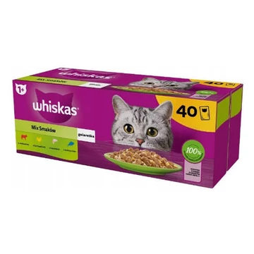 Whiskas Selection Menu – Nedves eledel (tonhal, lazac, csirke, marha aszpikban) macskák részére
