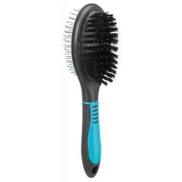 Trixie Brush double-sided - ovális kétoldalas kefe (türkizkék,fekete) kutyák részére (5x19cm)
