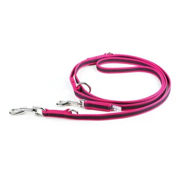Julius K-9 ColorGray - állítható póráz (pink-szürke,gumis) kutyák részére (14mm/2,2m)