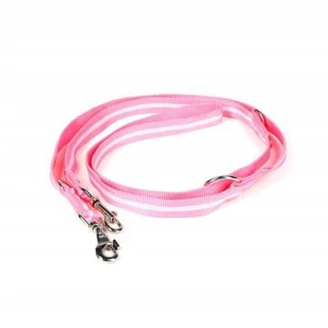 B:Julius K-9 IDC Csőheveder póráz  (25mm/2,2m) pink - foszforeszkáló csíkokkal