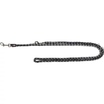 Trixie Cavo Adjustable Leash - póráz (fonott, fekete/ezüst) kutyák részére (S-M) 2m/12mm