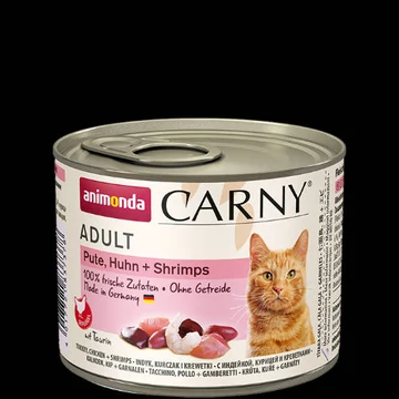 Animonda Carny Adult (csirke,pulyka,garnélarák) konzerv - Felnőtt macskák részére (200g)