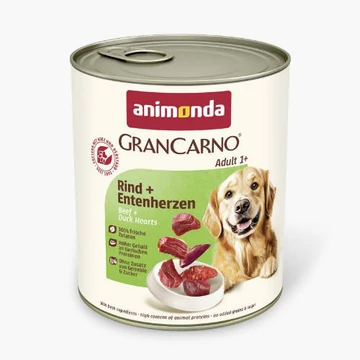 Animonda GranCarno Adult (marha,kacsaszív) konzerv - Felnőtt kutyák részére (800g)