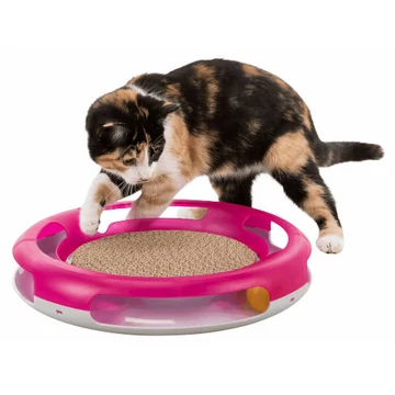 KT26.Trixie Race & Scratch - játék (műanyag, kaparó résszel) macskák részére (Ø37cm)