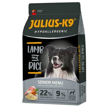 JULIUS-K9 SENIOR/LIGHT HYPOALLERGENIC LambRice (bárányrizs) - Idős és/vagy túlsúlyos felnőtt kutyák részére 12kg