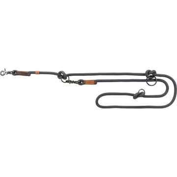 Trixie Be Nordic Leash - állítható póráz fonott kötélből (szürke/barna) L-XL (2m/Ø13mm)