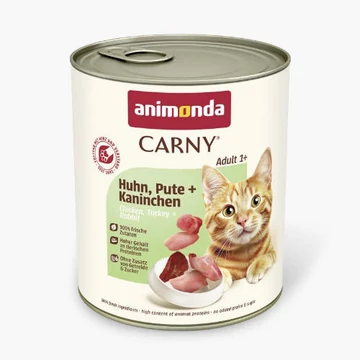 Animonda Carny Adult ( csirke,pulyka,nyúl) konzerv - Felnőtt macskák részére (800g)