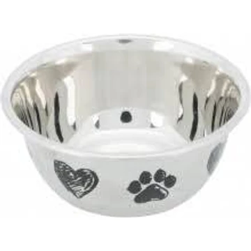 Trixie Stainless Steel Bowl - fém tál (szürke/fekete) kutyák részére (0,5l /Ø13cm)