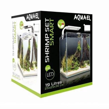 Aquael Shrimp Set Smart DayNnight 19 white - Nano akvárium (fehér) garnélarákoknak és kisebb halaknak (25x25x30cm)