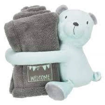 KT26.Trixie Junior Cuddly Set - takaró plüssel (szürke/menta) kölyökkutyák részére (75x50cm)