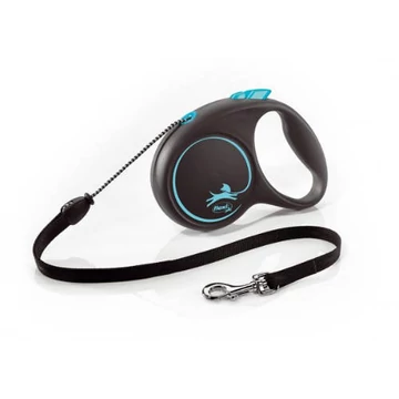 Flexi Black Design "M" (kék) - zsinóros automata póráz (5m)