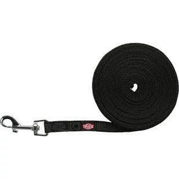 Trixie Tracking Leash, rubberized - nyomkövető póráz (fekete) kiképzéshez  S-M: 5m/15mm, fekete