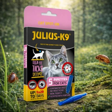 Julius-K9 Cat Spot On - Bolha-, kullancs riasztó spot-on macskák részére (5x1ml)