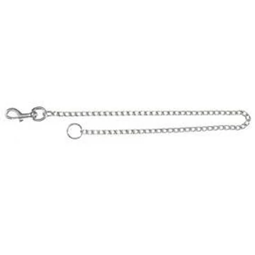 Trixie Chain - lánc póráz,bőr markolattal (90cm/2mm)