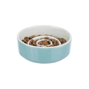 Trixie Slow feeding Ceramic Bowl - kerámia, evéslassító tál (szürke,kék) kutyák részére (0,45l /ø14cm)