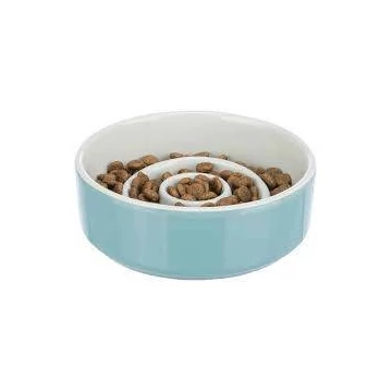 Trixie Slow feeding Ceramic Bowl - kerámia, evéslassító tál (szürke,kék) kutyák részére (0,9l /ø17cm)