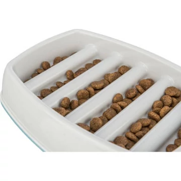 KT26.Trixie Ceramic Bowl -evést lassító tál (műanyag/TPR) kutyák részére (0,25l/21×14cm), szürke