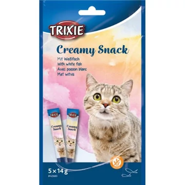 Trixie Creamy Snack with shrimp - jutalomfalat (tonhal, fehér hal) macskák részére (5×14g)