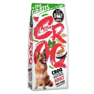 FitActive CROQ Premium BeefRice Adult - száraztáp (marha,rizs) felnőtt kutyák részére (15+2kg)