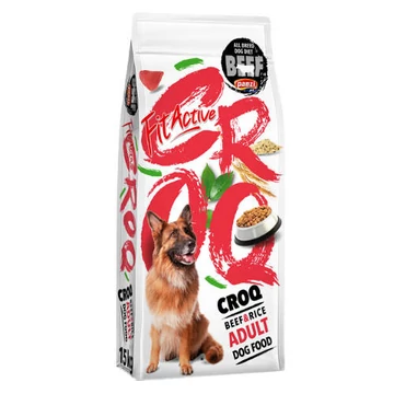 FitActive CROQ Premium Beef&Rice Adult - száraztáp (marha,rizs) felnőtt kutyák részére (15kg)