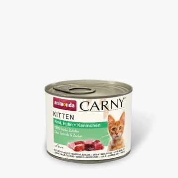 Animonda Carny Kitten Rind, Huhn + Kaninchen - nedves eledel (marha,csirke,nyúl) fiatal macskák részére (200g)