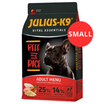 JULIUS-K9 3kg ADULT Vital Essentials BeefRice (marharizs) SMALL