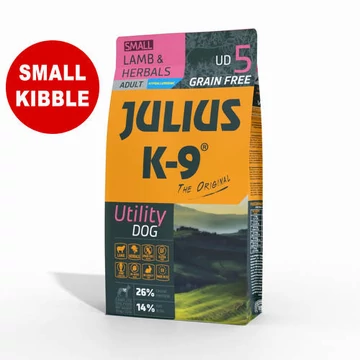 JULIUS K-9 UD5S Adult Utility Dog Hypoallergenic LambHerbals (báránygyógynövény) 10kg - Gabonamentes száraztáp, felnőtt kutyák részére (SMALL)
