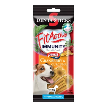 FitActive SNACK Denta-Sticks Hypoallergenic IMMUNITY "S" - jutalomfalat (vörösáfonya, kurkuma) kutyák részére (140g)