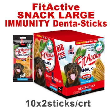 FitActive SNACK Denta-Sticks Hypoallergenic IMMUNITY "L" - jutalomfalat (vörösáfonya, kurkuma) kutyák részére (10x170g)