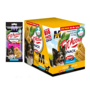 FitActive SNACK Denta-Sticks Hypoallergenic Digestion "M" - jutalomfalat (rozmaring, kurkuma) kutyák részére (12x150g)