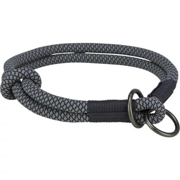 Trixie soft rope semi-choke, puha félfojtó kötélnyakörv, L:50cm/13mm, fekete/szürke
