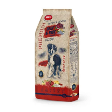 alicePROFESSIONAL PuppyJunior BeefRice száraztáp kölyök kutyák részére (marharizs, 17 kg)
