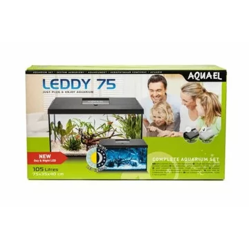 AquaEl Leddy Plus 75 DayNight black - akvárium szett (fekete) 105liter (75x35x40cm)