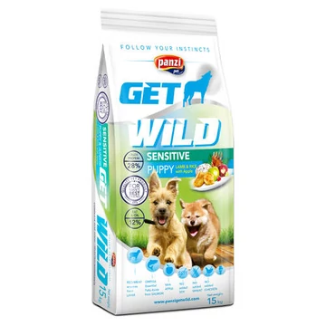 Panzi GetWild Puppy Sensitive Lamb (Bárány) - Száraztáp kölyökkutyák számára (csirke- és búzamentes, 15kg)